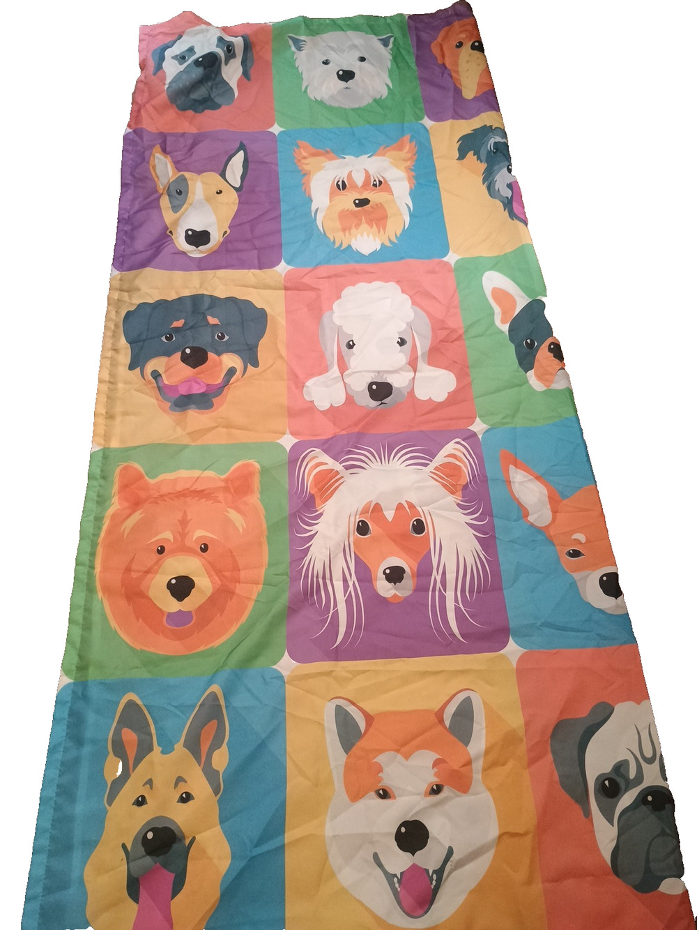 Different Dogs Square ADORABLE Cartoon Print Shower Curtain 72"x 82" extra long